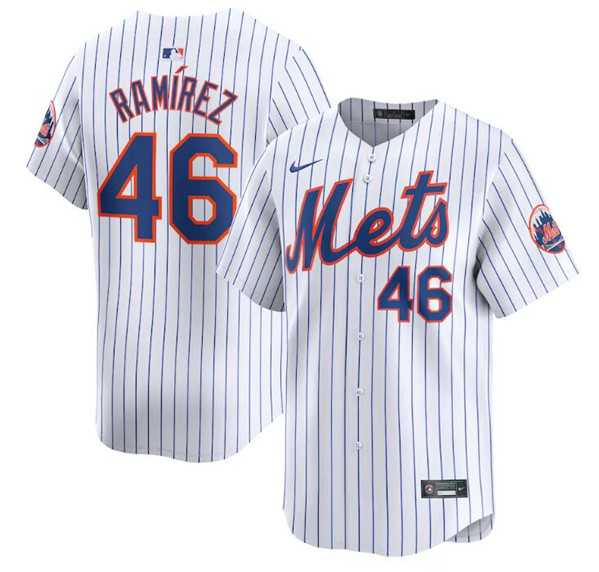 Men's New York Mets #46 Yohan Ramirez White 2024 Home Limited Stitched Baseball Jersey Dzhi,We sell and wholesale Men's New York Mets #46 Yohan Ramirez White 2024 Home Limited Stitched Baseball Jersey Dzhi on line form chian!
